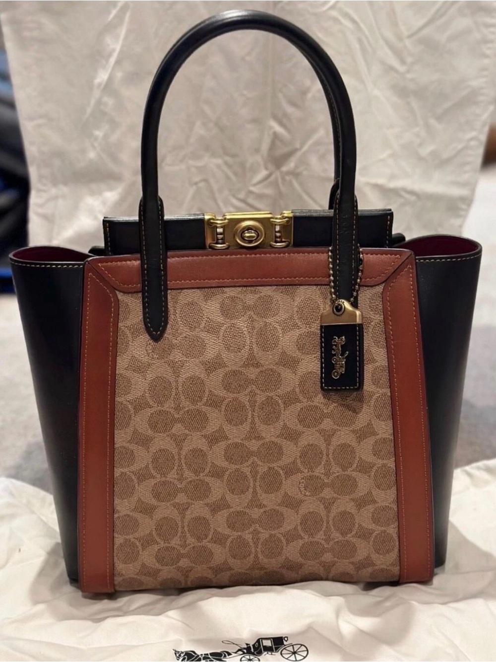 Coach 1941 Troupe Tote Large crossbody shoulder Bag Signature Canvas 78487